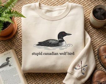 Embroidered Heated Rivalry Sweatshirt, Stupid Canadian Wolf Bird Sweatshirt, Team Hollanov Rozanov Sweatshirt, LGBT Hockey Fan Gift