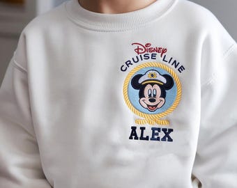 Custom Disney Cruise Line Embroidered Youth Sweatshirt, Family Cruise Shirt, Family Matching Cruise, Disney Trip Shirt, Cruise Toddler Shirt