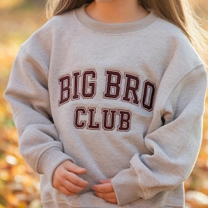 Big Bro Club Embroidered Kids Sweatshirt, Big Brother Sweatshirt, Brother Sweatshirt, Pregnancy Announcement Shirt, Sweatshirt for Boys