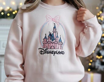 Kids Embroidered Disneyland Castle Sweatshirt, Disney Girl Trip Shirt, Disney Birthday Shirt, Birthday Girl Shirt, Kids Disney Shirt