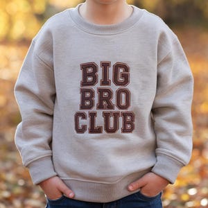 Big Bro Club Sweatshirt, Embroidered Big Brother Shirt, Youth Big Bro Sweatshirt, Kids Embroidery Sweater, Big Brother Gift