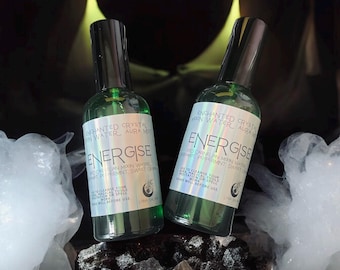 Energise Aura Mist | Carnelian Moon Water Spray with Orange, Bergamot & Peppermint | Energy Boosting Crystal Mist
