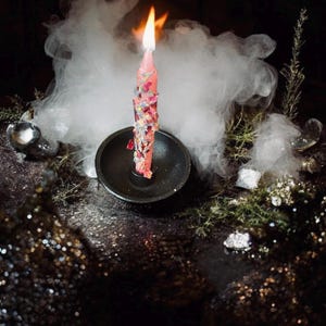 Self Love Spell Candle | Herbal Ritual Candle with Rose, Lavender, Pink Salt & Sugar | Love, Confidence and Heart Healing | Dressed Candle