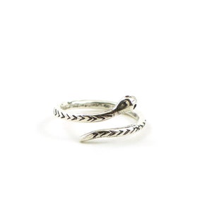 Dainty silver snake ring -minimalist ring - serpent ring -  snake band- adjustable silver ring - midi ring -  gift for her under 50