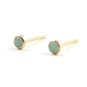 Tiny opal stud earrings- opal earrings -gold opal earrings - minimalist earrings - tiny stud earrings - silver opal earrings- gift under 20