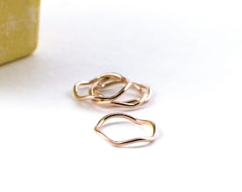 Curvy ring - stacking ring - zig zag ring - wavy stacking ring - smooth wave ring - stakable ring- minimalist ring for her under 30
