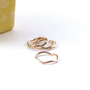 Curvy ring - stacking ring - zig zag ring - wavy stacking ring - smooth wave ring - stakable ring- minimalist ring for her under 30