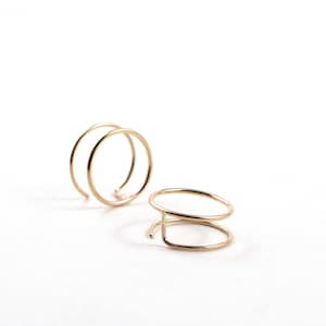 Double sided earrings - geometric earrings - front back earrings - double hoop earrings - endless hoop earrings - gift for her under 30