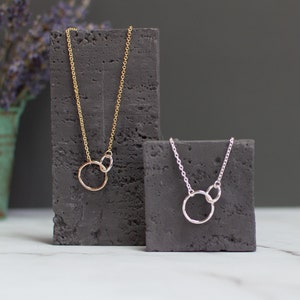 Interlocking circle necklace eternity necklace circle pendant necklace best friend jewelry infinity necklace silver love necklace image 1