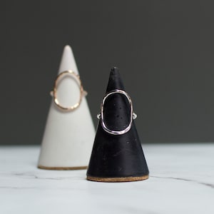 Gold oval ring - geometric ring - large oval ring - hammered ring - karma ring - oval stacking ring - minimalist ring- gift for her under 50
