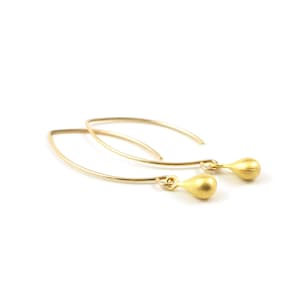 Teardrop earrings - minimalist earrings - waterdrop earrings - long dangle earrings - rose gold earrings - long wire earrings -gift under 50