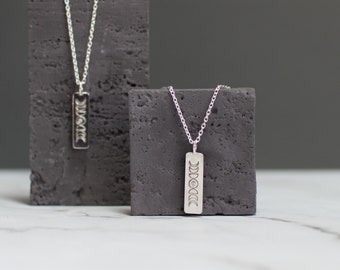 Moon phase necklace - birthstone jewelry - lunar necklace - vertical bar necklace - celestial jewelry - personalized bar necklace