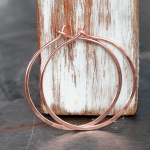 Rose gold earrings - 14k rose gold filled hoop earrings - pink gold earrings - rose gold filled jewelry - gift for her