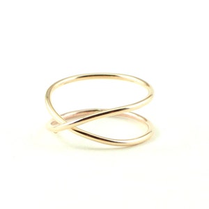 Infinity symbol jewelry Eternity ring Gold infinity ring unique wedding ring criss cross wedding band gold criss cross ring image 3