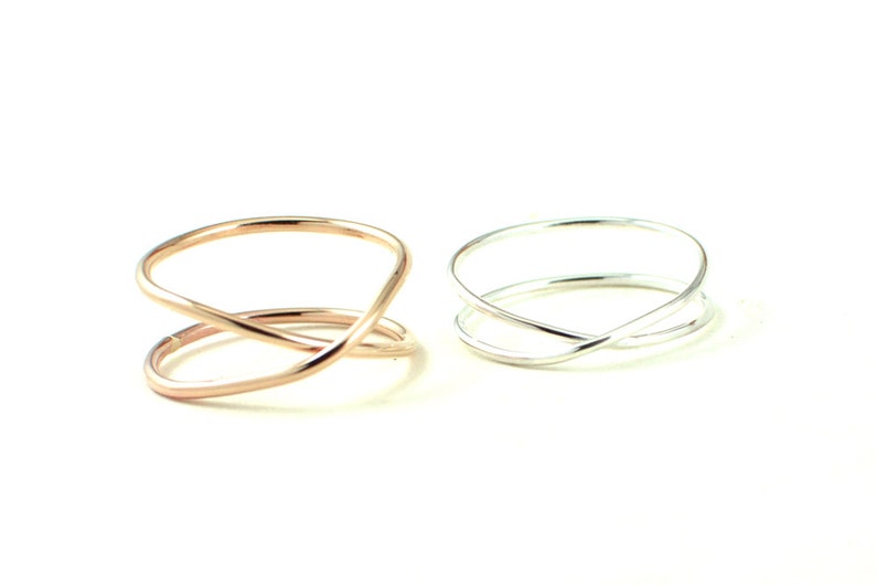 Infinity symbol jewelry Eternity ring Gold infinity ring unique wedding ring criss cross wedding band gold criss cross ring image 5