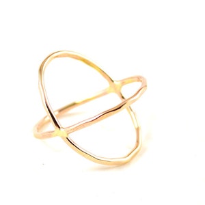 Gold filled Criss cross ring - X ring, 14k gold filled - modern cross ring - statement ring - crisscross ring - gift for her