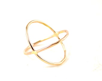 Gold filled Criss cross ring - X ring, 14k gold filled - modern cross ring - statement ring - crisscross ring - gift for her