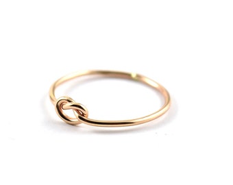 Gold filled knot ring -  GF skinny ring -  love knot gold ring -  simple knot ring -  14k gold filled