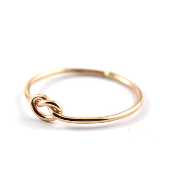 14k Gold Filled Knot Ring - Handmade Skinny Ring