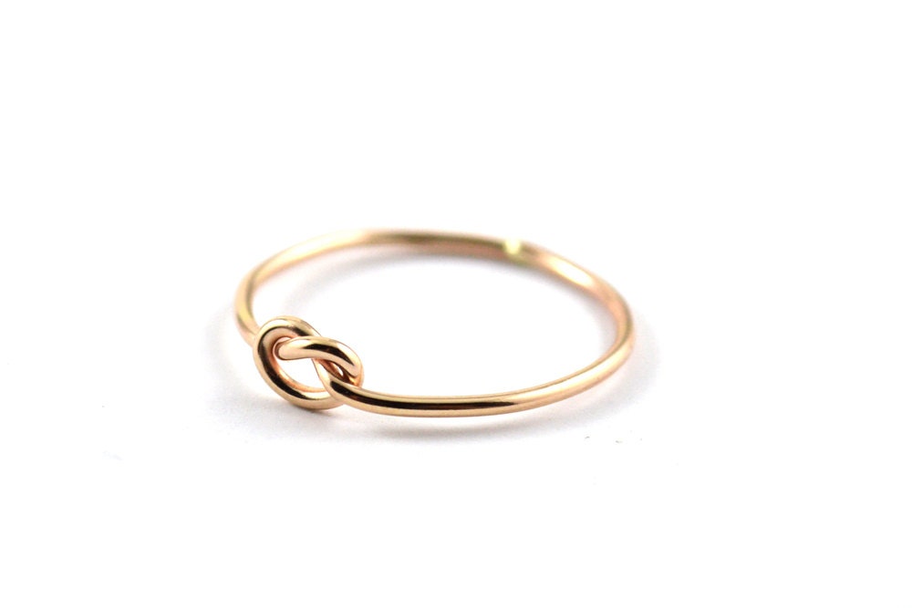 Gold filled knot ring GF skinny ring love knot gold ring Etsy