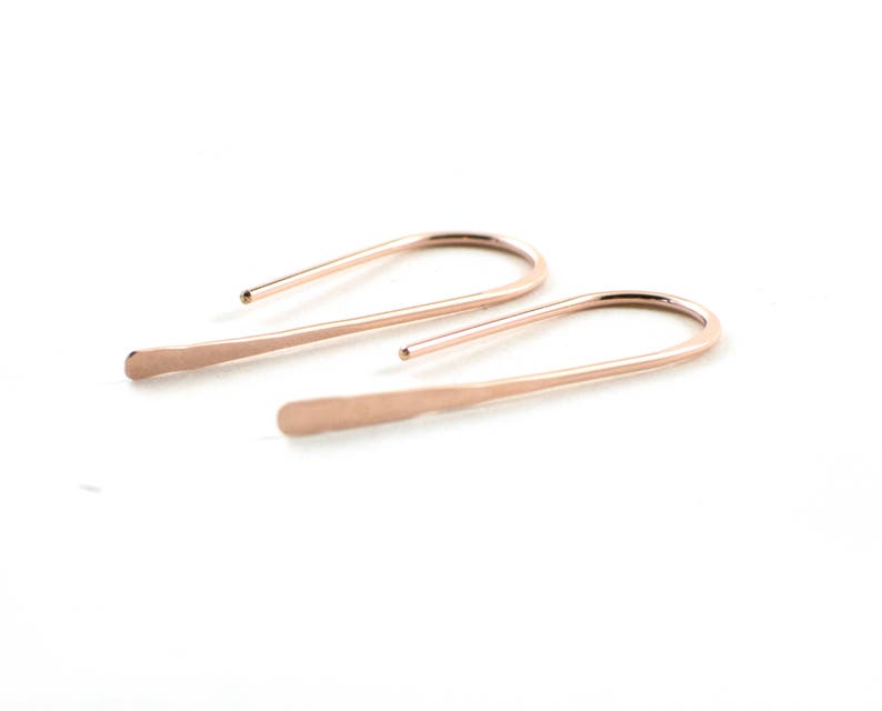 U shaped earrings Open hoop earrings rose gold earrings simple wire earrings gold hoop earrings minimalist earrings gift under 20 immagine 2