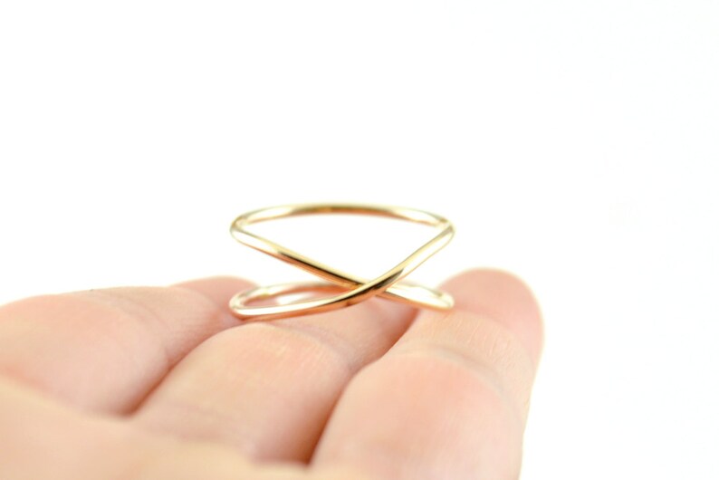 Infinity symbol jewelry Eternity ring Gold infinity ring unique wedding ring criss cross wedding band gold criss cross ring image 4