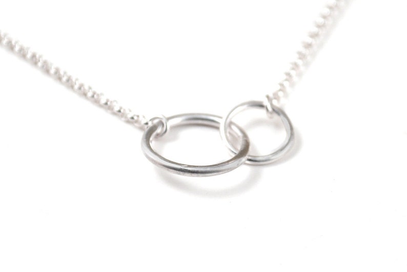 Interlocking circle necklace eternity necklace circle pendant necklace best friend jewelry infinity necklace silver love necklace image 3