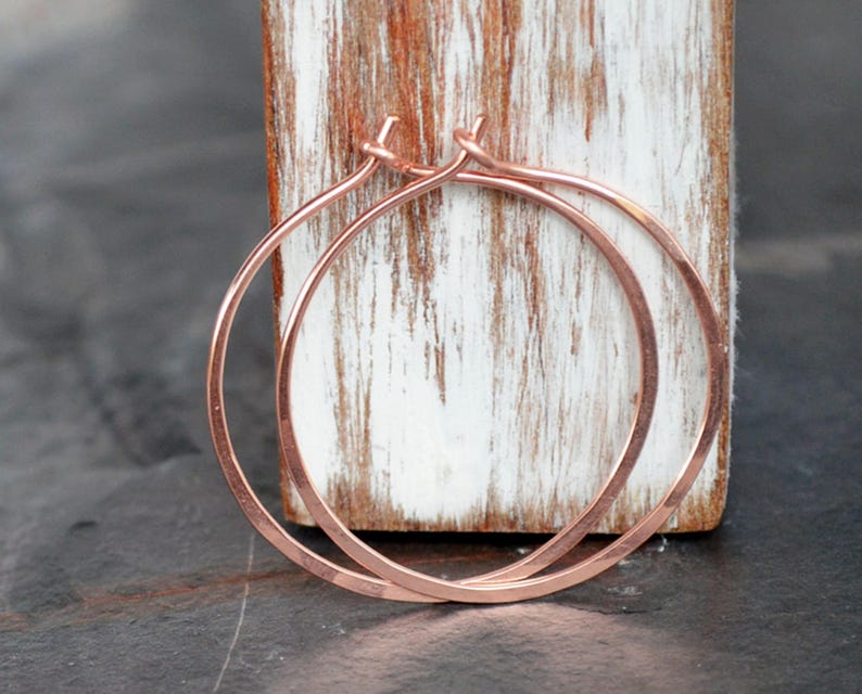 Rose gold earrings 14k rose gold filled hoop earrings pink gold earrings rose gold filled jewelry gift for her image 1