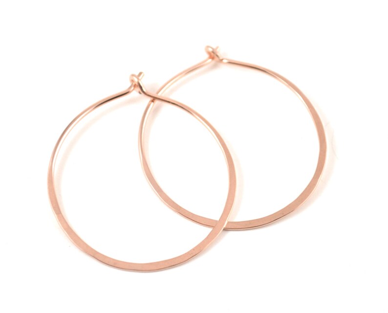 Rose gold earrings 14k rose gold filled hoop earrings pink gold earrings rose gold filled jewelry gift for her image 2