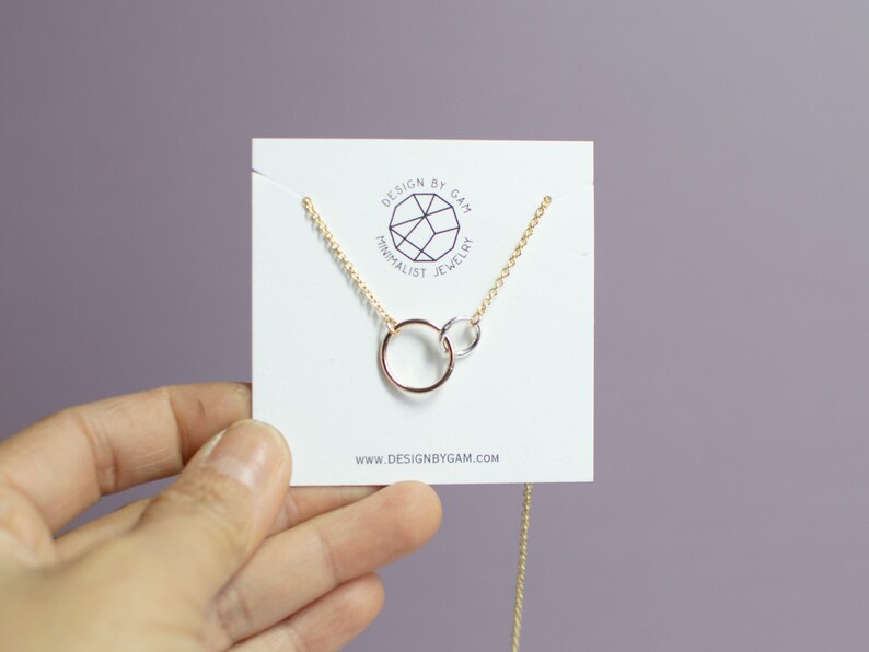 Interlocking circle necklace eternity necklace circle pendant necklace best friend jewelry infinity necklace silver love necklace image 6