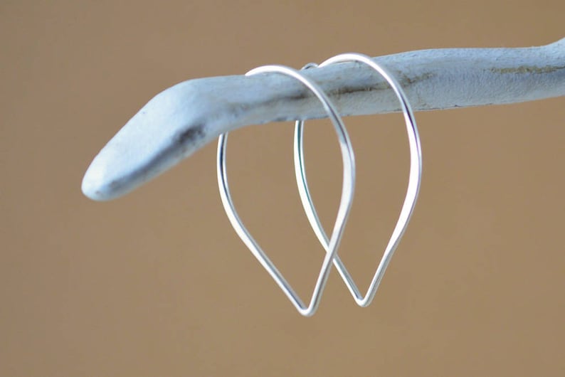 gift for her 14k gold filled hoop gift under 25 simple hoop earrings Lotus hoop earrings leaf earrings minimalist earrings