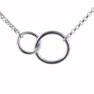 Interlocking circle necklace eternity necklace circle pendant necklace best friend jewelry infinity necklace silver love necklace image 4