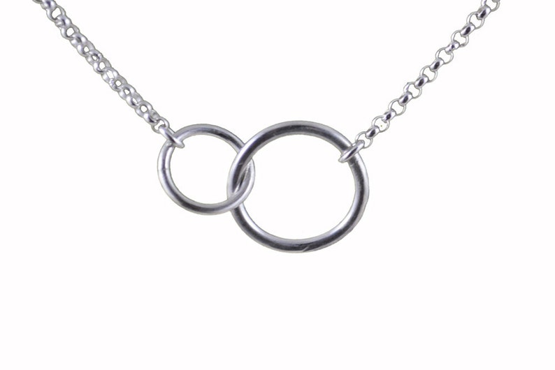 Interlocking circle necklace eternity necklace circle pendant necklace best friend jewelry infinity necklace silver love necklace image 4