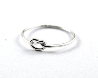 Knot ring -  silver skinny ring -  love knot -  simple knot ring -  bridesmaid silver knot ring