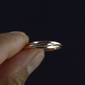 Tri color rolling rings interlocking ring trinity ring skinny rolling ring gift for her image 4