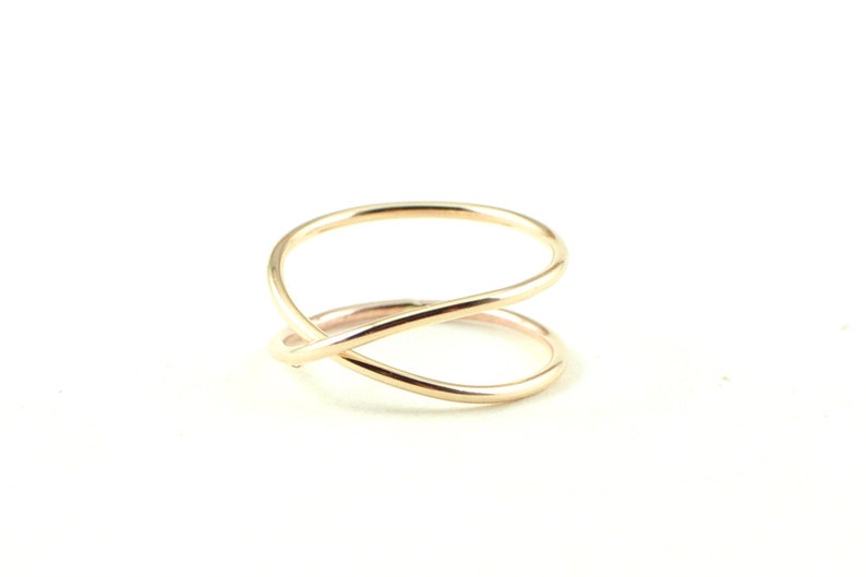 Infinity symbol jewelry Eternity ring Gold infinity ring unique wedding ring criss cross wedding band gold criss cross ring image 3