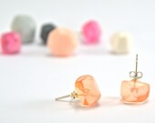 facet resin earrings in ember.