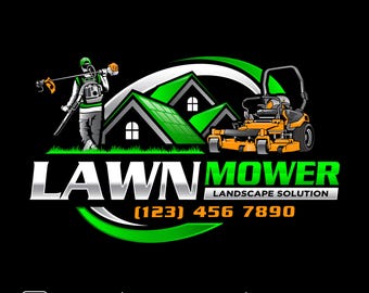Lawn Care Logo, Landscaping Business Logo, Zero Turn Mower Logo, Lawn Services Logo, Mowing Logo Design, Gardening Logo, Lawn Mower Logo Svg