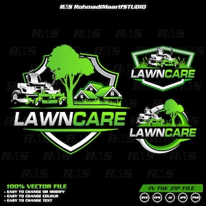 Lawn Mower Logo, Zero Turn Mower Logo, Landscaping Logo, Yard Service Logo, Lawn Care Logo Design, Lawn Mowing Logo, Lawn Care Templates
