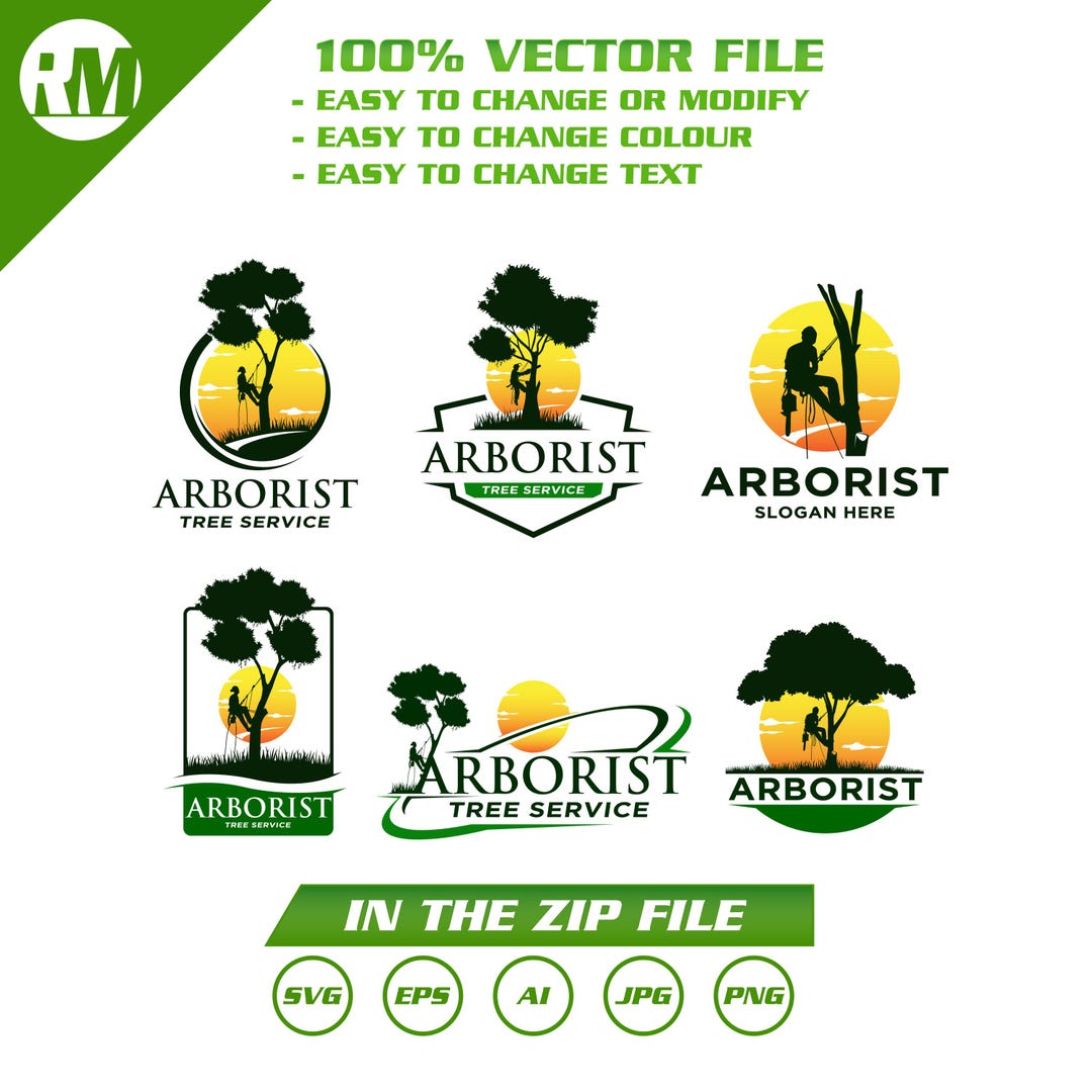 Custom Arborist Tree Service Logo Design: Personalized Tree Cutting SVG ...