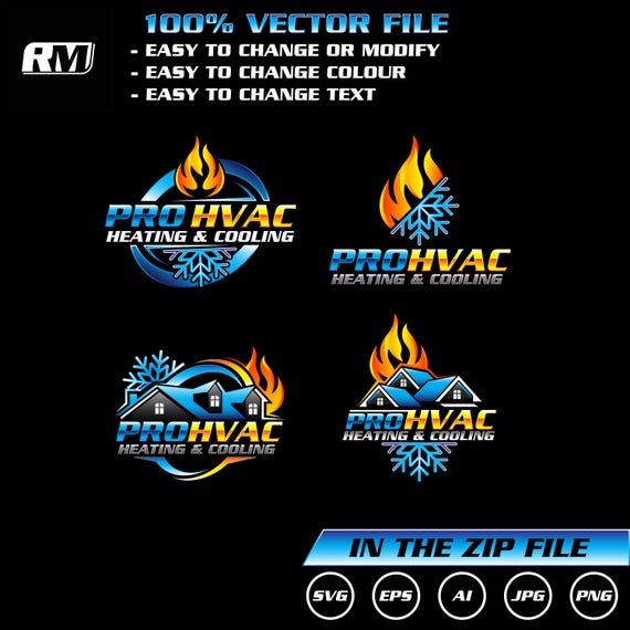 Logo Cooling Repair Professional Hvac Heating And Cooling Company Logo