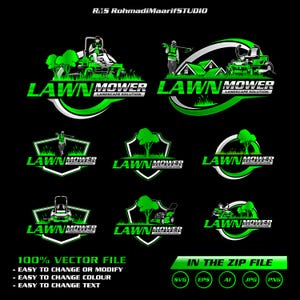 Lawn Mower Logo, Zero Turn Mower Logo, Landscaping Logo, Yard Service Logo, Lawn Care Logo Design, Lawn Mowing Logo, Lawn Care Templates