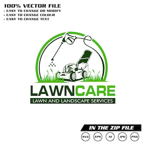 Lawn Mower Logo, Zero Turn Mower Logo, Landscaping Logo, Yard Service Logo, Lawn Care Logo Design, Lawn Mowing Logo, Lawn Care Templates
