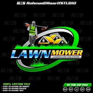 Lawn Mower Logo, Zero Turn Mower Logo, Landscaping Logo, Yard Service Logo, Lawn Care Logo Design, Lawn Mowing Logo, Lawn Care Templates