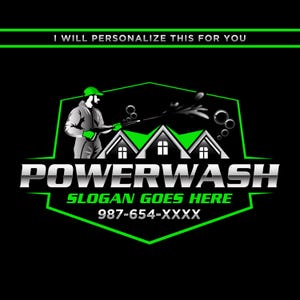 Modern Power Washing Logo: Pressure Washing, House Cleaning