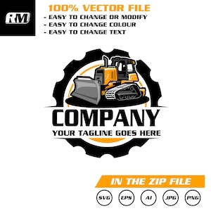 professional modern skid steer logo skid steer vector illustration logo template