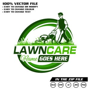 Lawn Mower Logo, Zero Turn Mower Logo, Landscaping Logo, Yard Service Logo, Lawn Care Logo Design, Lawn Mowing Logo, Lawn Care Templates