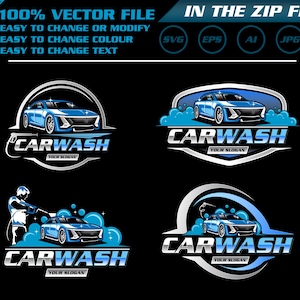 Car Wash Logo Template: Automotive Detailing SVG Bundle