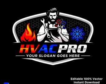 HVAC Logo Bundle, Editable Vector (ai, eps, pdf, svg, png)