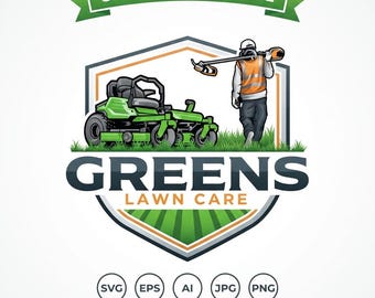 Editable Lawn Care Logo, Landscaping Business Branding (ai, svg, png, pdf)